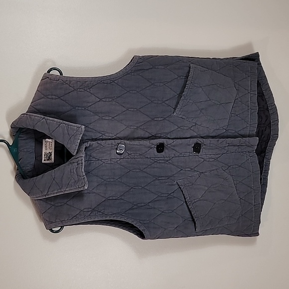 Habitat Jackets & Blazers - Habitat Women Corduroy Quilted Vest Jacket Size S M Button Up Gray Collar